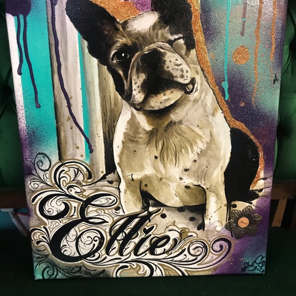 Custom one of a kind oil/spray paint on canvas - Picture 8 of 16